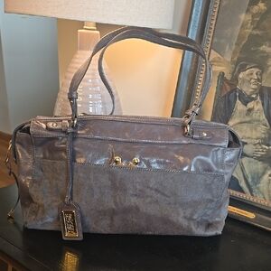 Badgley Mischka Leather And Cow Fur Tote